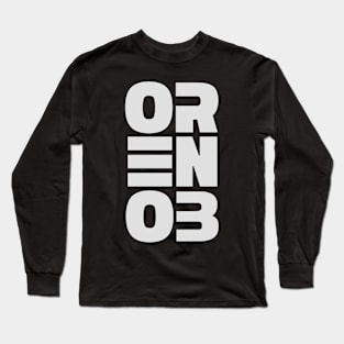 ORENOB text logo in light bright white / gray (6 letters vertical design) Long Sleeve T-Shirt